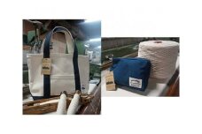 No.049 Alberton Tote bag ＆ porch ／ 知多木綿 アルバートン 帆布 トートバッグ カバン かばん 鞄 ポーチ 愛知県 特産