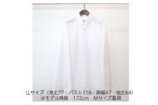 No.055 WATAKUMI　白シャツ　BOTTONDOWN（LL） ／ 知多木綿 ボタンダウン 貝ボタン 和晒 吸水 メンズ カジュアル ユニセックス 箱入 贈り物 愛知県 特産