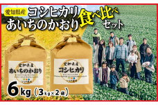 No.166 愛知県産コシヒカリ＆あいちのかおり食べ比べセット（合計6kg） ／ お米 白米 精米 こしひかり 愛知県