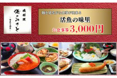 食事券 3000円 磯料理 海のみさと 海鮮 海鮮丼 磯料理 宴会 オーシャンビュー レストラン イクラ しらす丼 大あさり さざえ えびフライ 南知多 愛知