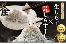 生しらす 400g 訳ありしらす干し 500g セット 冷凍 刺身 真空パック しらす干し 炒飯 パスタ ごはん 丼 サラダ 魚 料理 愛知県 南知多町 師崎 シラス しらす 小魚 魚貝 魚貝類 しらす シラス 海鮮 しらす丼 シラス丼 ふるさと納税しらすしらす おすすめ 大人気 南知多産しらす愛知県産しらす 