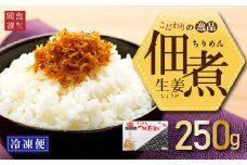 ちりめん 生姜 250g 冷凍 無添加 しらす 佃煮  しらす ごはん 米 おつまみ しらす しらすごはん お茶漬け おにぎり 海鮮 小魚 丼 お弁当 朝食 しらすおにぎり こめ 南知多町産しらす 魚 新鮮しらす おかず 海産物 さかな しらす 海の幸 愛知県産 南知多町産 しらす 人気 おすすめ つくだ煮南知多町 つくだ煮愛知県 愛知県 南知多町