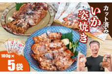いか姿焼き せんべい 100g×5袋(カット済み) 冷凍