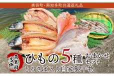 【美浜町・南知多町共通返礼品】年間100万枚販売！魚太郎名物【とろさば】入り・自家製ひもの5種おまかせセット★鮮度にこだわる魚屋が丁寧に手作業で作りました！ ※北海道・沖縄・離島への配送不可