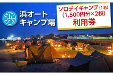 【浜オートキャンプ場】ソロデイキャンプ(1名)(1,500円分×2) ｜宿泊 旅行 体験 アウトドア バーベキュー BBQ 日の出 海 愛知県 美浜町