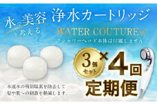 【定期便】シャワーヘッド用 浄水 カートリッジ ( 3個セット × 年4回発送 定期便 ) ウォータークチュール用 塩素除去 節水 交換簡単 カートリッジ
