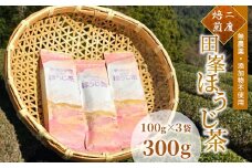 無農薬・無添加！香り豊かな田峯のほうじ茶 100g×3袋セット お茶 ほうじ茶 茶 二度焙煎 ホットティー アイスティー -001