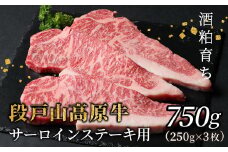 国産牛 段戸山高原牛 サーロイン ステーキ用 3枚 (250g×3) 750g  酒粕育ち 幻の牛 牛肉 ステーキ 国産 牛 ブランド牛 ステーキ バーベキュー BBQ 焼肉 極上 特選 お祝い 贈答 蓬莱泉 -075