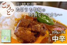 お肉ごろっと入った！たけうち牧場のビーフカレー お試し 1個 国産牛 ご当地カレー カレー 中辛 ブランド牛カレー レトルトカレー スパイス 段戸牛カレー  -217