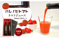 ハレノヒトマト トマトジュース500ml 2本セット [ トマト100％ 無塩 ミニトマト とまと 野菜 フルーツトマト 化粧箱 ]