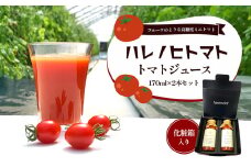 ハレノヒトマト トマトジュース170ml 2本セット [ トマト100％ 無塩 ミニトマト とまと 野菜 フルーツトマト 化粧箱 ]