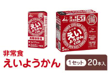 えいようかん 非常食  1セット(20本:5本入×4) ミニようかん ひとくち羊羹 スティック スイーツ 和菓子 おやつ お菓子 備蓄 保存食 長期保存 栄養補給 防災 災害対策 登山 行動食 まとめ買い 災害用
