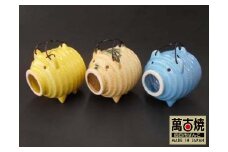 【萬古焼（ばんこやき）】蚊取カラー豚　トルコブルー（右）