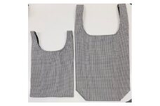 made in Yokkaichi　強撥水エコバッグ+ランチバッグ（黒白ギンガムチェック）