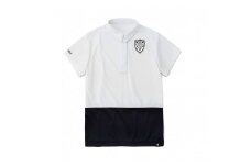 再生ポリエステル使用 サステナブル・ゴルフウェア・ブランド VIRI-DARI (ヴィリダリ) GOLFのウェア 吸水・速乾・UVケア レディースＭ（ホワイト×ブラック）