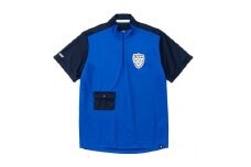 再生ポリエステル使用 サステナブル・ゴルフウェア・ブランド VIRI-DARI (ヴィリダリ) GOLFのウェア 吸水・速乾・UVケア メンズＳ（ブルー×ネイビー）