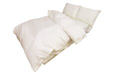 ４日市 Good Sleeps 　寝具４点セット（ダブル　掛け布団カバー、ボックスシーツ、ピロケース2枚）クリーム