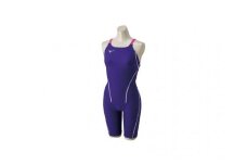 ミズノ　㉙競泳練習水着EXER SUITS（ウィメンズハーフスーツ）バイオレット×ローズ　サイズ：XS