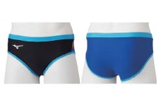 ミズノ　㉛競泳練習水着EXER SUITS（メンズスーパーショート）ブラック×ブルー　サイズ：XS
