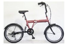パンクしない折畳み自転車２０インチ６段リアサス付ティスオン　ブロンズ