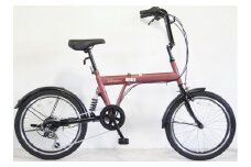 パンクしない折畳み自転車２０インチ６段リアサス付ティスオン　ブロンズ
