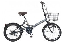 パンクしない折り畳み自転車２０インチ６段変速Ｒサス付　チャコール