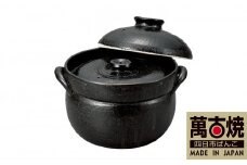 【萬古焼（ばんこやき）】黒釉ごはん土鍋　4合炊（利行窯）