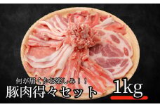 何が届くかお楽しみ！！豚肉得々セット　1kg分