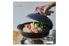 【萬古焼（ばんこやき）】一人用土鍋 6号 【瑠璃】【おしゃれ一人鍋ご飯 直火 レンジ 炊飯 菊花 銀峯 GINPO 鍋 G.M.P】