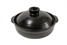 【萬古焼（ばんこやき）】6号 黒土鍋  セラミックコーティング  内山製陶所【土鍋 1人用 セラミック 直火用 電子レンジ対応 お手入れ簡単 食洗器対応  三重県 三重 四日市市 四日市 四日市市ふるさと納税 四日市ふるさと納税】