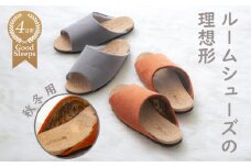 【２足セット】ルームシューズの理想形。天然素材、静音性、高反発クッションで足にやさしい、コルクでむれにくい、上質で厚みのあるボアで寒い季節も暖かく快適に過ごせる「バークオブケイ」コルクルームシューズ暖（Made in Japanの高品質）（秋冬用）サイズ：L、カラー：ブラウン