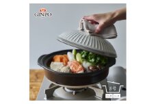 【萬古焼（ばんこやき）】土鍋8号【粉引】二人用 おしゃれ ご飯 カップル 二人用 三人用 夫婦 家族 2人 3人 煮物 料理【直火・レンジ・炊飯】（8号1.9L炊飯計量カップ不要）菊花 銀峯 GINPO　鍋