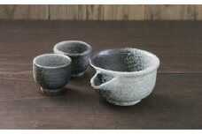 【萬古焼（ばんこやき）】灰釉掛分 酒器セット　スズ木【お酒 酒 酒器 盃 晩酌 キッチン雑貨  三重県 四日市市】