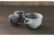 【萬古焼（ばんこやき）】灰釉掛分 酒器セット　スズ木【お酒 酒 酒器 盃 晩酌 キッチン雑貨  三重県 四日市市】