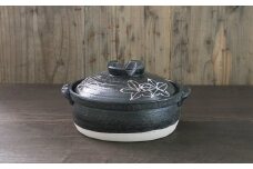 【萬古焼（ばんこやき）】一珍フラワー 7号セラミック加工IH直火両用土鍋　スズ木【1～2人用 IH可 直火可 鍋 土鍋  7号 セラミック キッチン雑貨  三重県 四日市市】