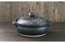 【萬古焼（ばんこやき）】一珍フラワー 8号セラミック加工IH直火両用土鍋　スズ木【2～3人用 IH可 直火可 鍋 土鍋  8号 セラミック キッチン雑貨  三重県 四日市市】