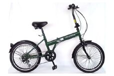 パンクしないオリタタミ自転車 MOVONA ワイドタイヤ 20型 6段変速【ダークグリーン】武田産業【四日市市 で人気の返礼品 ノーパンク 武田産業 折り畳み自転車 三重県 四日市 四日市市ふるさと納税】