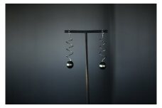 425 黒蝶真珠オーバル18金ホワイト　コイルデザインピアス　真珠 K18 ジュエリー ピアス パール 南洋真珠 18金 黒蝶真珠