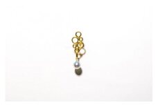 1266 【bubble】K18YGダイヤモンドアコヤブルーパールピアス　真珠 アコヤ真珠 南洋真珠 パール 宝石 ジュエリー アクセサリー 伊勢志摩 伊勢市 ギフト 贈り物 フォーマル 普段使い 入学式 卒業式 結婚式