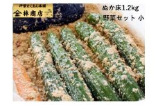 1571　老舗 漬物屋 ぬか床 1.2kg ＋ 野菜セット　　林商店 ふるさと納税 ぬか漬け 腸活 胡瓜 きゅうり 茄子 ナス 人参 にんじん 伊勢市 伊勢志摩 三重 伊勢沢庵 各種漬物 製造本舗 お取り寄せ 和食