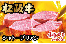 松阪牛 ヒレステーキ シャトーブリアン 600g  ( 牛肉 ブランド牛 高級 和牛 国産牛 松阪牛 松坂牛 ステーキ ヒレ シャトーブリアン 牛肉 ステーキ 松阪牛 牛肉 ステーキ シャトーブリアン 松阪牛 ステーキ 冷凍 人気 おすすめ ランキング 三重県 松阪市 松阪牛 シャトーブリアン ) 【12-2】