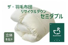 ザ・羽毛布団 リサイクルダウン ニューグリーン セミダブル 170×210cm　リサイクルホワイトダックダウン70％ 羽毛 掛け布団 立体キルト【251-000362-20】【5.2-1】