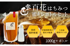 ★レビューキャンペーン対象★百花はちみつ 国産 1000g エコパックと蜜キレボトルセット  創業110年の老舗養蜂場の蜜匠が厳選「神都・花々」 ( はちみつ ハチミツ 蜂蜜 国産ハチミツ 純粋はちみつ 百花はちみつ 蜜キレボトル 老舗 松治郎の舗 人気 おすすめ ハニー ) 【1.5-36】