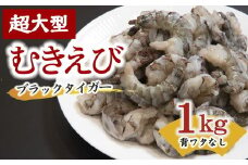 むきえび ブラックタイガー  1kg  背ワタなし 特大サイズ 解凍時800g前後 特製エビチリソース付き 〔選べるお届け月〕( むきえび むきエビ エビ えび 海老 ブラックタイガー 冷凍 人気 おすすめ 高級 特大 大型 大容量 背ワタなし 保水剤不使用 下処理済み ) 【1.1-15】