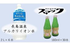 共和ネット　鈴木鉱泉の長島温泉アルカリイオン水2リットル（6本）＋スマック（30本）　b_74