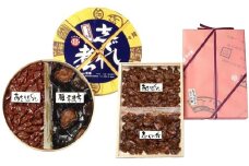 志ぐれ蛤・あさり志ぐれ 詰合 （角箱入）＋ あさり志ぐれ・椎茸昆布詰合 （曲物入） 009-0024