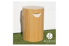 MORITO　森の丸太スツール＜ヒノキ持ち手付き／磨き丸太仕上げ＞　オットマン 椅子