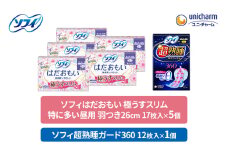 輝く女性応援 セット (昼夜薄型) 日用品 生理用品 敏感肌にやさしい ソフィ はだおもい 極うすスリム 特に多い昼用 超熟睡ガード360 羽つき ナプキン ギャザー付き 朝まで安心