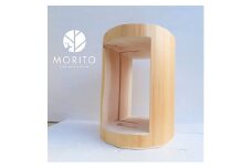 MORITO　森の丸太くり抜きスツール＜ヒノキ／磨き丸太仕上げ＞　オットマン 椅子　本棚
