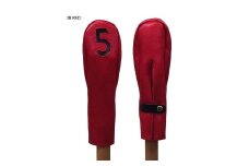 木の庄帆布 公式 フェアウェイウッドヘッドカバー 国産レザー1枚仕立 5FW KinoshoTRANSIT　K-KHG-W-5F01M-（C/#38 レッド / ブラック）　ゴルフ ヘッドカバー 国産 レザー